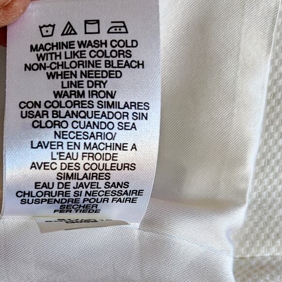 Sigrid Olsen Sport White Floral Embroidered Hook Eye Closure Jacket Sz 10 Lined - Picture 11 of 11